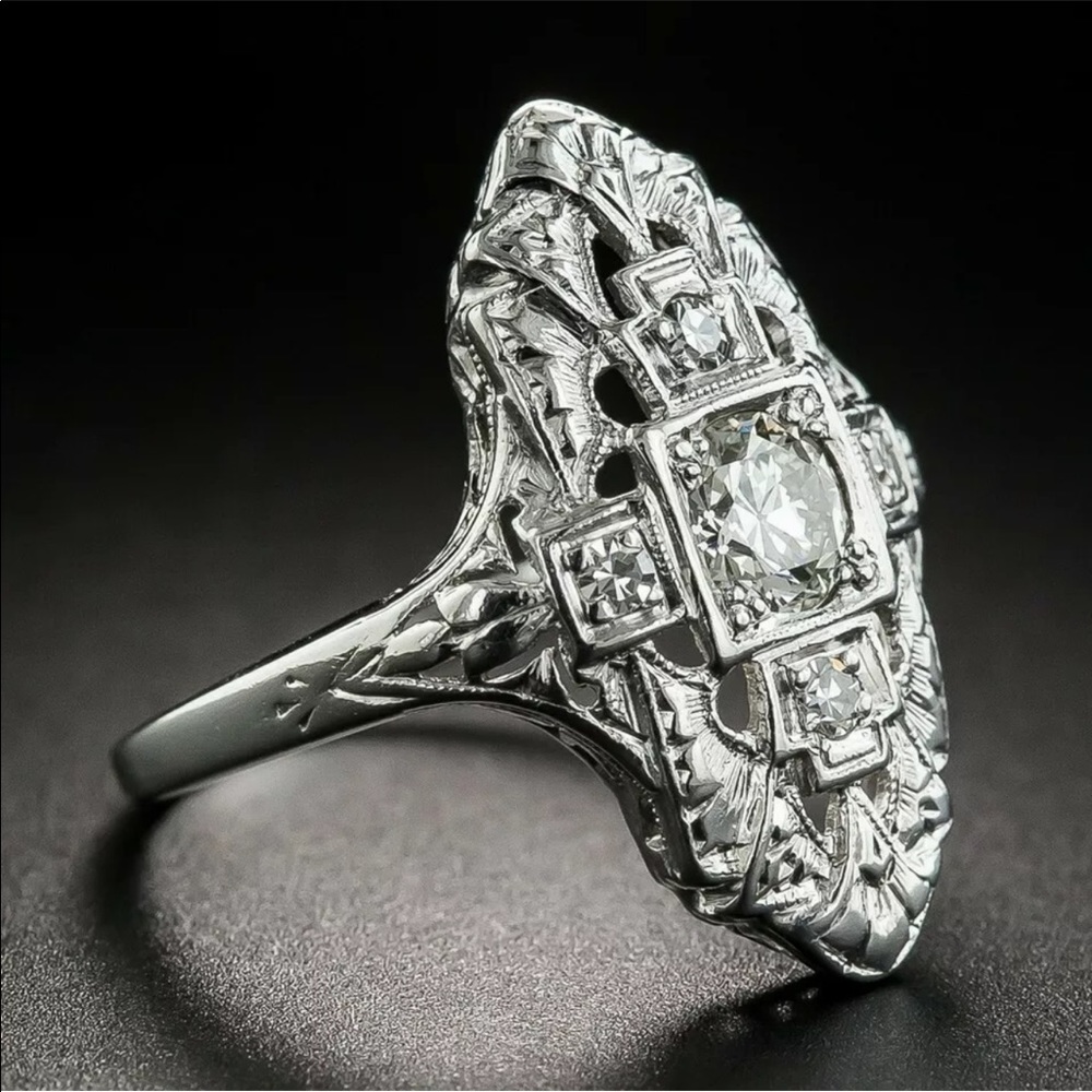 New 925 Silver Vintage Women’s Party sapphire Ring - Picture 2 of 6